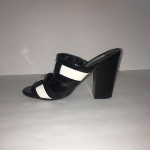 Black & White Leather Upper Heels